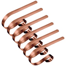 Edoneery Christmas Stocking Holders for Fireplace Mantle with Separate Double-Sided Tapes, 6 Pack Adjustable Non-Slip Metal Stocking Hangers for Mantel Xmas Party Decorations,Red Bronze