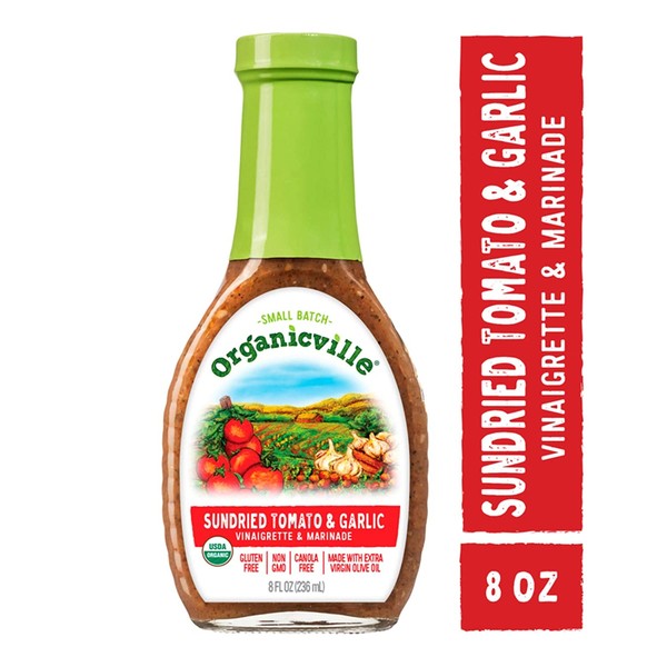 Organicville, Sun Dried Tomato and Garlic Salad Dressing, 8 oz