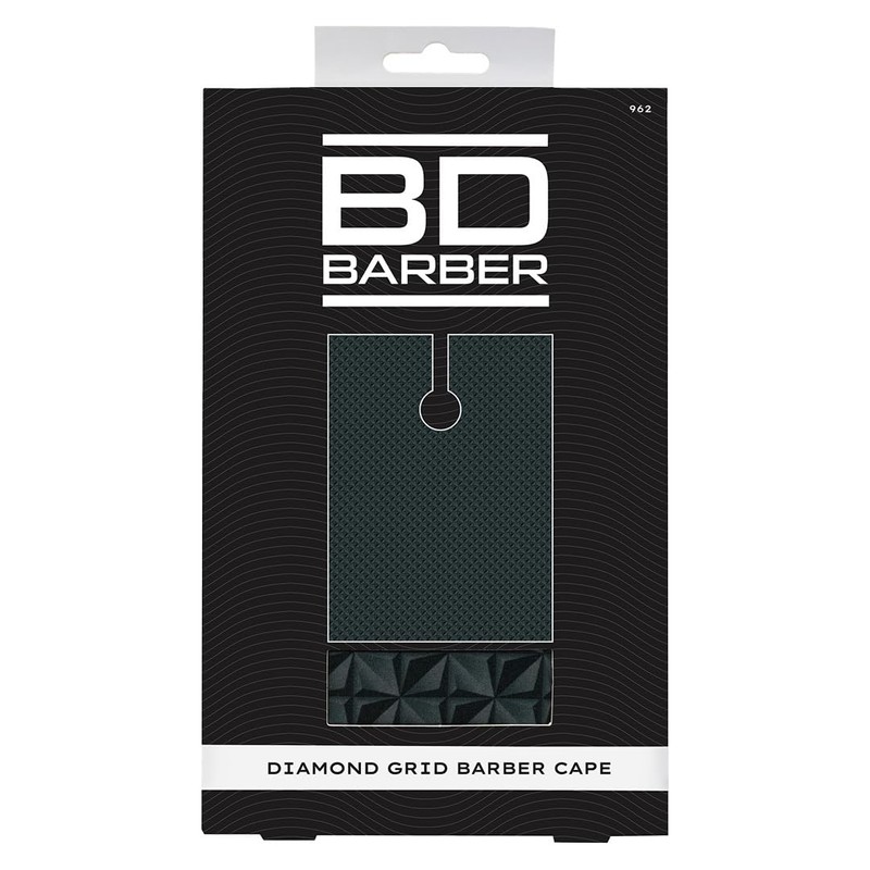 BD Barber Diamond Grid Barber Cape - Snap Closure, Water-Resistant,