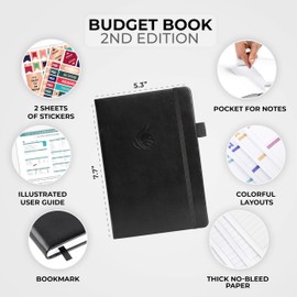 Clever Fox Budget Book 2.0 – Financial Planner & Expense Tracker Notebook. Monthly Budgeting Money Organizer. Compact, 13.5x19cm (Black)