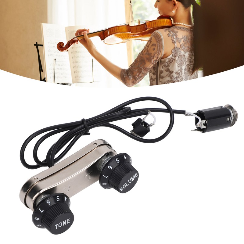 Violin Pickup Piezo Transducer Bridge Set with Tone Volume Knob