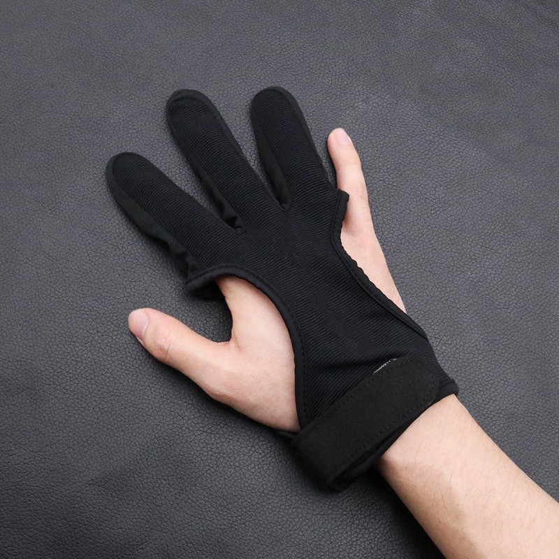 EMSea L/XL Archery Glove 3 Finger Shooting Hunting Leather Gloves