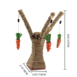 Hypeety Pet Rattan Grass Scratcher Climbing Tree Small Animal Climbing Tree Activity Center Carrot Toy Hamster Rabbit Cat Climbing Frame Play Funny Toy