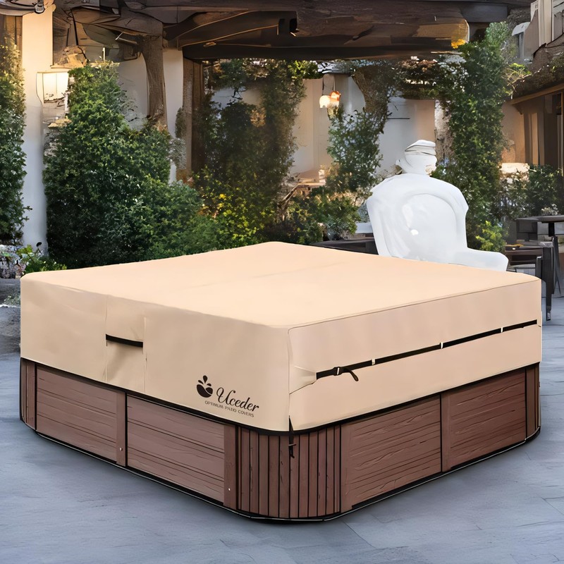 UCEDER Waterproof Hot Tub Cover -Outdoor Spa Cover Cap(Actual Size