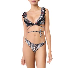 goldenpoint Women's Bikini für Damen Badeanzug Brazilian Slip V-Schnitt Afrika-Serie Bottoms, multicolour, S