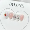 Dessert Strawberry Handmade Nail Tips Pink Kitty Nail Tips -