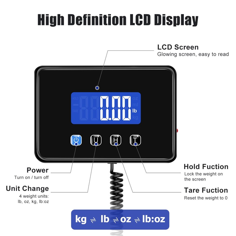 KUAIVO Shipping Scale, 660lbs Heavy Duty Digital Postal Scale for