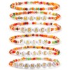 SHINUS BOHO Initial Gold Beaded Flower Fall Bracelet Stack for