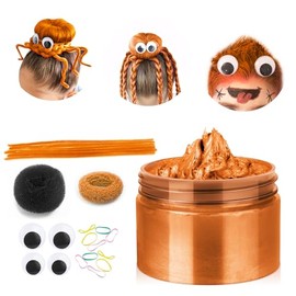 Kit De Cera De Color Temporal Para Cabello Con Forma De Araña Naranja Y Pulpo Para Adolescentes, Accesorios Para El Día Del Cabello Loco, Regalos Para Niños, Ce Naranja 3,88 Onzas (Paquete