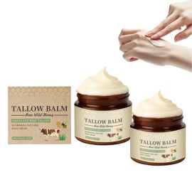 LYYHUILIN 2PCS Beef Tallow for Skin,Tallow and Honey Balm Nourish and Soothe DrySkin beef my body cream help restore your skin’s natural balance and vitality60G/2.12OZ