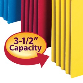 Smead File Pocket, Straight-Cut Tab, 3-1/2" Expansion, Legal Size, Assorted Colors, 5 Each Per Pack (74892)