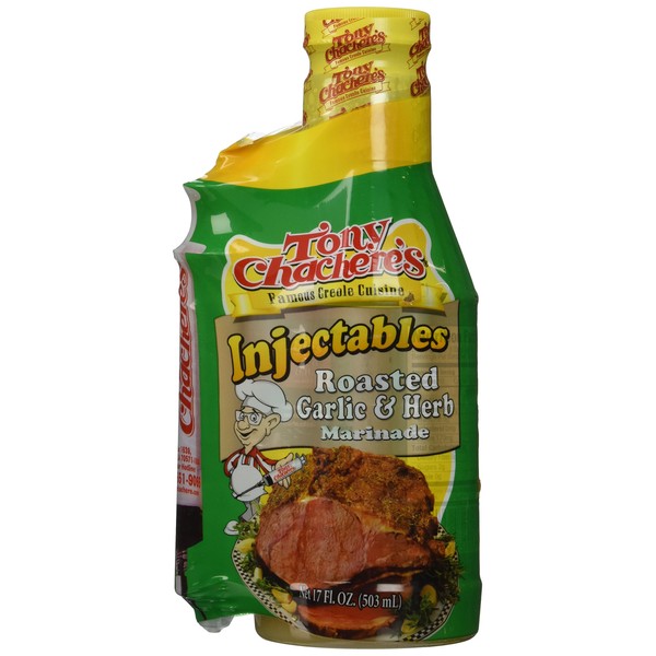 Tony Chachere Injectable Marinades with Injector, Roasted Garlic and Herb, 3 Count