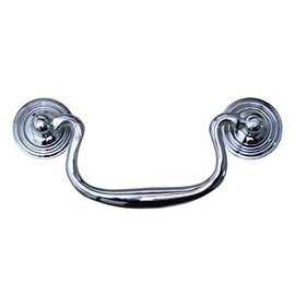 Vintage Drawer Handles Swan Neck Drop Handle Chrome Plated 3.5" / 92mm