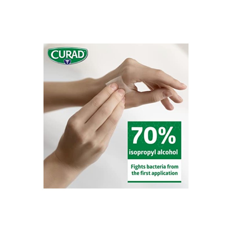 Curad Alcohol Prep Pads , Thick Alcohol Swabs Pack of