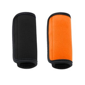 Handle Cover, Set of 2, Luggage Steering Wheel Cover, Handle, Soft Grip, Comfortable Cushioning Effect, Pain Resistant, Easy to Put On and Take Off, Bag, Protective Cushion (Black + Toupe)