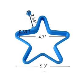 WHTCHSU Silicone Star shape Pancake/Egg Rings, 1 Pieces, Blue