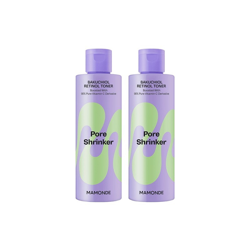 Mamonde 마몽드 포어슈링커 바쿠치올 레티놀토너 200ml×2개 피부탄력개선 Mamonde For Skin