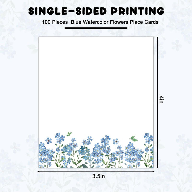 FYSUIMU 100Pcs Spring Floral Place Card 2 x 3.5 Inch