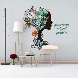 PLIGREAT 2 Sheets Tree Butterfly Wall Decals Inspirational Quote Wall Sticker Removable Peel and Stick Wall Decoration Vinyl Wall Art Decor for Bedroom Living Room DIY Creative Wall Art Decor