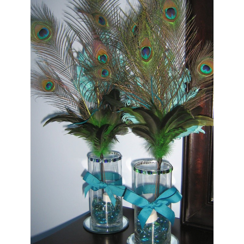 10 Pcs Natural Peacock Feathers: Long and Lush, 35"-40"