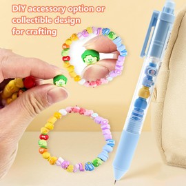 6 Pack Retractable Gel Ink Pens, Cute Ballpoint Pens, 0.5mm Fine Point Black Ink Ballpoint Pens, Cartoon Writing Pen, Daily Writing(Fruit)