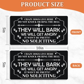 Do Not Knock Sign Funny Dog Decor No Soliciting Sign for House Modern Design Front Door Dog Warning Decor for Yard Gate Lawn Garden Backyard 10x5 Inches PVC Hanging Plaque 2 Holes for Easy Hanging