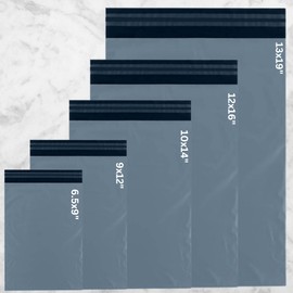 SAMZ Packaging 100 Mixed Grey Parcel Bags,Mailing Bags 5 Sizes 20 Each Poly Postage Bags for Clothes, Packaging Bags, Parcel Bags for Posting Clothes, Postal Bags, Shipping Bags, Plastic Mailing Bags