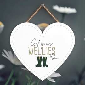 Global Designs Get Your Wellies On Garden Theme Gift Idea Hanging Plaque