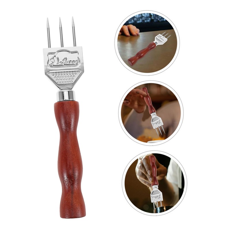 KICHOUSE Ice Tool Stainless Steel Ice Breaker with Wooden Handle