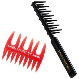 BABRO POMARD Mesh Comb (Red) & Gel Curly Comb Set for Men Hair Comb, Coarse Styling, Pomade Comb, BARBER Barber