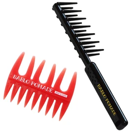 BABRO POMARD Mesh Comb (Red) & Gel Curly Comb Set for Men Hair Comb, Coarse Styling, Pomade Comb, BARBER Barber