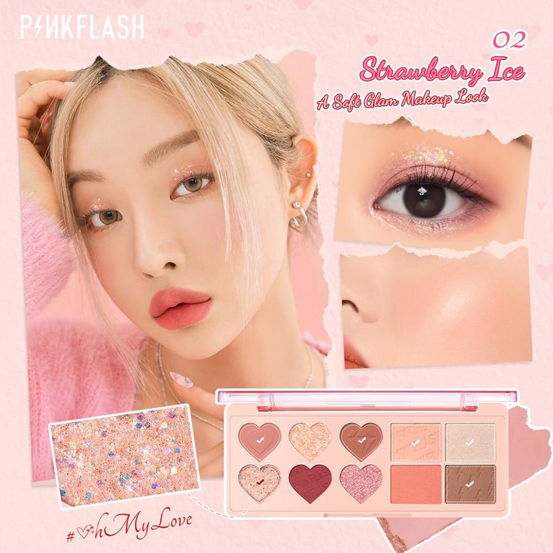 PINKFLASH OhMyLove Multiple Face Palette Eyeshadow Brush Highlighter Contour 4