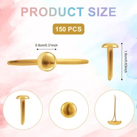 150pcs Paper Fasteners, Split Pins Mini Brad Round Fastener Small Paper Clips for Paper Crafts Round Fasteners Scrapbooks Brass Fasteners for Kids Crafting Cards Photo Walls (Color Mixing)