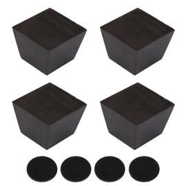 SHANOER 4Pcs 60mm Height Brown Furniture Parts Sofa Legs Pine wood Trapezoid Furniture Feet Pine Wood Sofa Couch Cabinet Legs Black Replacement Accessories