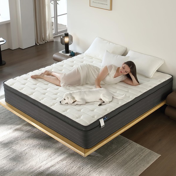 VERYOK Hybrid Mattress Queen Size, 10 Inch Medium Firm Mattress