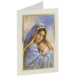 JAM PAPER Christmas Cards & Matching Envelopes Set - Modern Virgin Mary - 10/Pack