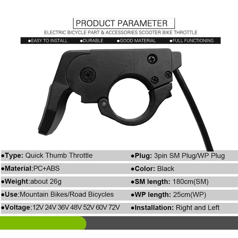 Thumb Throttle Electric Bicycle Thumb Accelerator Bike Speed Control Finger