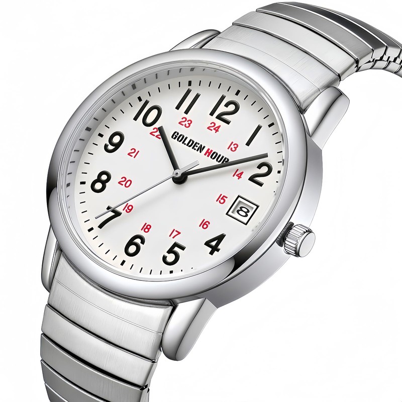 GOLDEN HOUR Watches for Men, Water Resistant Casual Watch, Easy