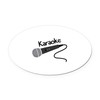 CafePress Karaoke Mic Euro Oval Car Bumper Magnet