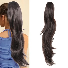 RPAEOY 60 cm Ponytail Hair Extension with Cord & Clips Long Wavy Ponytail Extension Multilayer Hairpiece Synthetic for Women