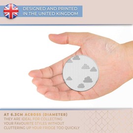 Destination Vinyl ltd Magnet for Refrigerator, Fridge BW - Cute Cloud Mobile Clouds Print for Office, Cabinet and Whiteboard, Magnetic Stickers, 35176