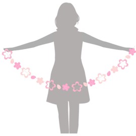 Cherry Blossom Garland, Cherry Blossom Viewing, Spring Decoration, Glitter, Pastel, Color, 70.9 inches (180 cm)