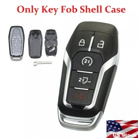 mecautocarkeys Remote Key Fob Uncut Shell Case Fit For 2015-17 Ford F-150 Explorer Edge Fusion