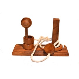 Two Lock of the Ring, Wooden Rope Puzzle Lord of the Ring Trick Puzzle, Knobel Box, Patience Puzzle, Wooden Brain Teaser IQ Test, Learning Puzzle,