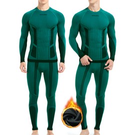NOOYME Thermal Underwear for Men Long Johns for Men, Long Underwear Mens Base Layer Men for Cold Weather Green