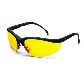Crews KD114 Klondike Safety Glasses, Black Matte Frame and Amber Lens, 1 Pair