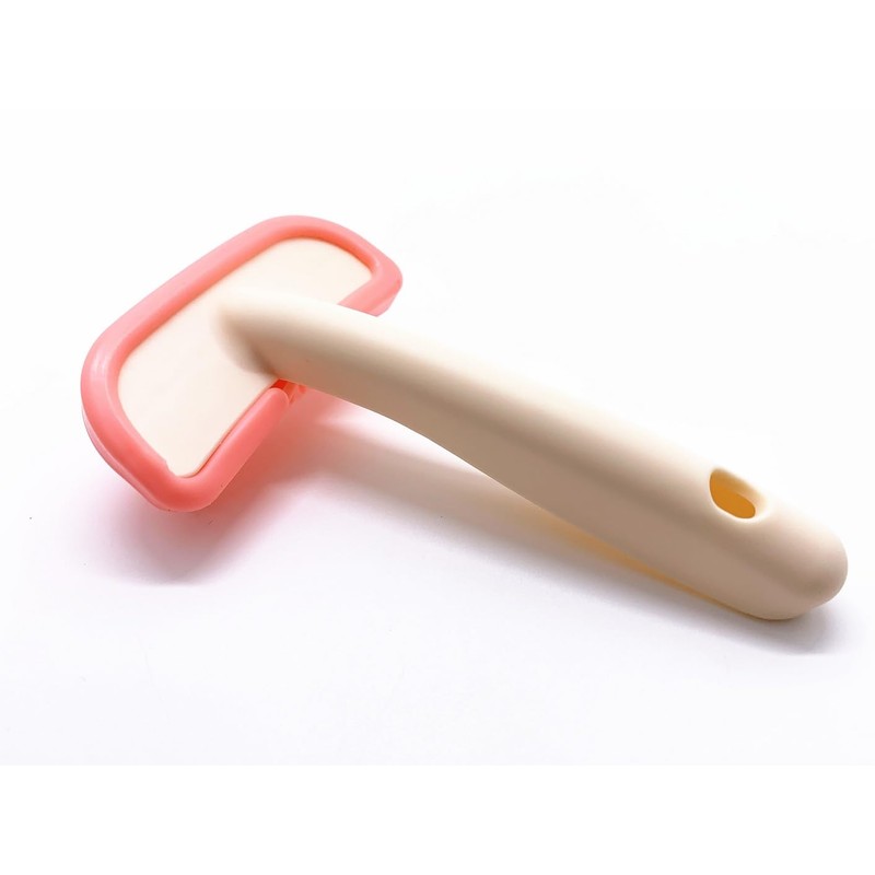 Small Pink Rubber Slicker Brush for Dogs Cat Rabbit