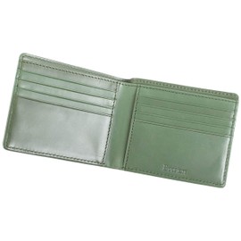 Boosters Men's Bifold Wallet, Genuine Leather, No Coin Purse, Thin, green