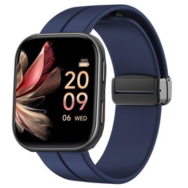 Compatible for FITVII Smart Watch Bands, 20mm, 22mm Soft Silicone Sport Wristband Replacement Straps Compatible for FITVII HM57, HM78, HM68, HM21, H56, H86 Watch (22mm Size Band, Blue)