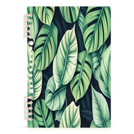 DUOBU Spiral Notebook 8.3x5.7x0.4in Notebook with 60 Lined Pages for Home Office Supplies A5 notebooks,2 Pack Vivid Green Leaves